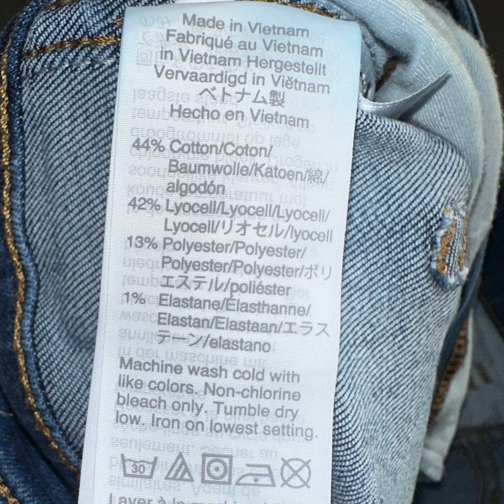 Madewell Stovepipe Jeans Blue High Rise Straight Leg Size 27 Stretch - Picture 5 of 11